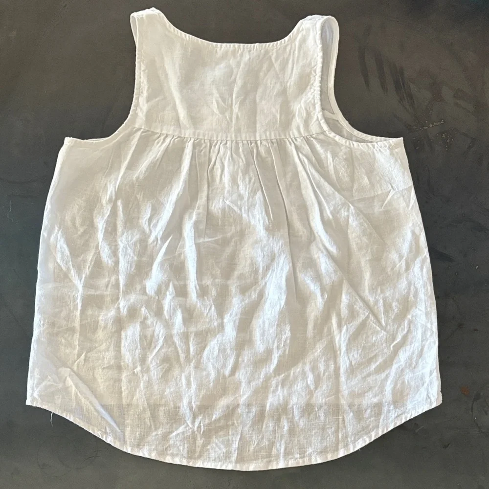 Splendid White Button-Front Tank Top - Picture 3 of 5